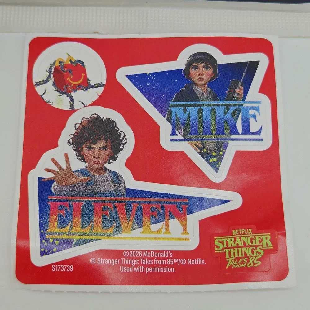 McDonalds 2026 Netflix Stranger Things Eleven Figure Happy Meal Stickers Book